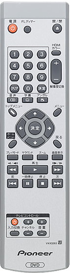 パイオニア DVDプレーヤー：DV-800AV 拡大写真（リモコン 