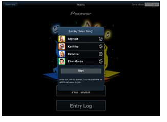 Display with the play mode selection page displayed
